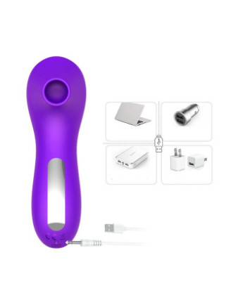 Stimulateur succion de clitoris et tétons USB violet 